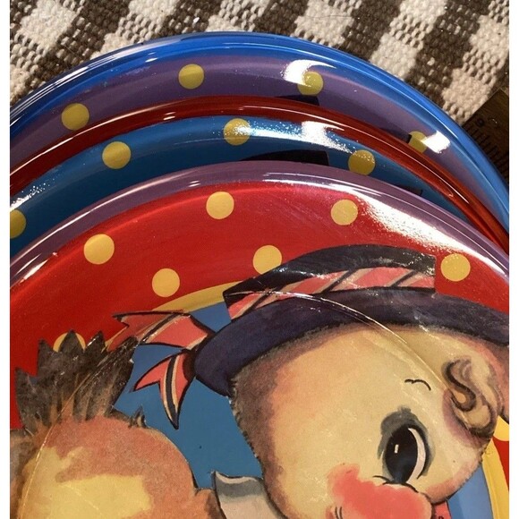 Katherine's Collection Hand Painted Duckling Plates Colorful & Fun Set Of 3 - Picture 12 of 14